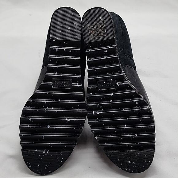 TOMS MADDIE BLACK/LEATHER/SUEDE PULL UP BOOTS WATERPROOF WEDGE LADIES 7🔥NWOB🔥 - Picture 13 of 16